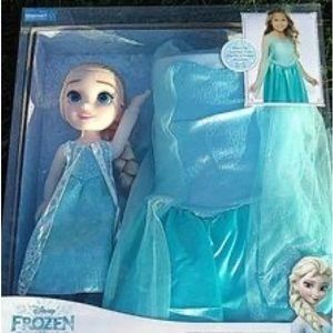 Disney Frozen My Friend Elsa Doll with Child Size Dress Gift Set.